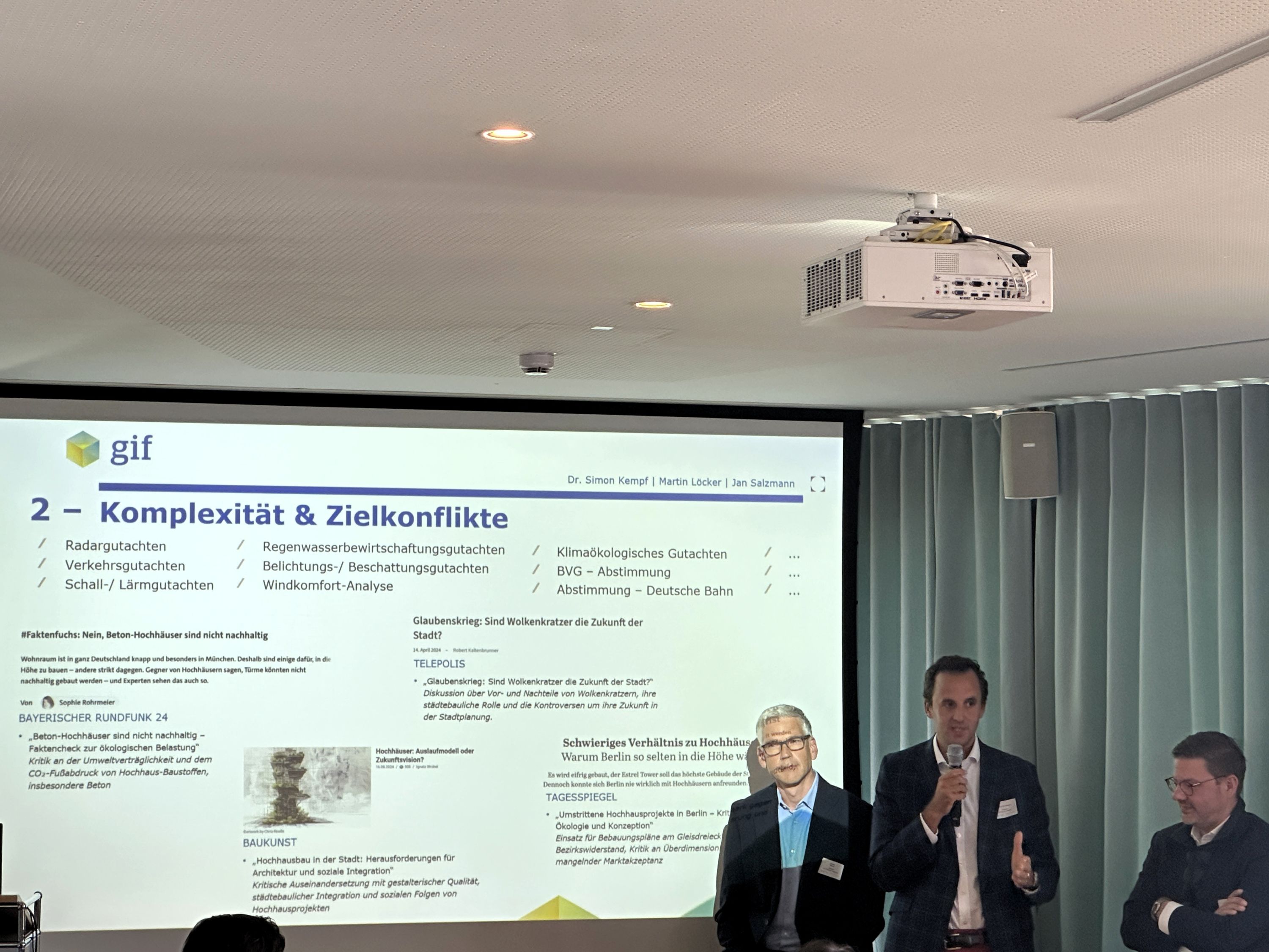 Impulsvortrag „Perspektive Projektentwicklung“ (v. l.): Martin Löcker (CA Immobilien Anlagen AG), Dr. Simon Kempf (Periskop Development), Jan-Felipe Salzmann (EDGE Technologies) | BERLINboxx